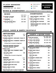 Alcohol Menu