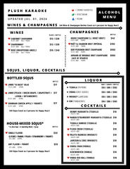 Alcohol Menu